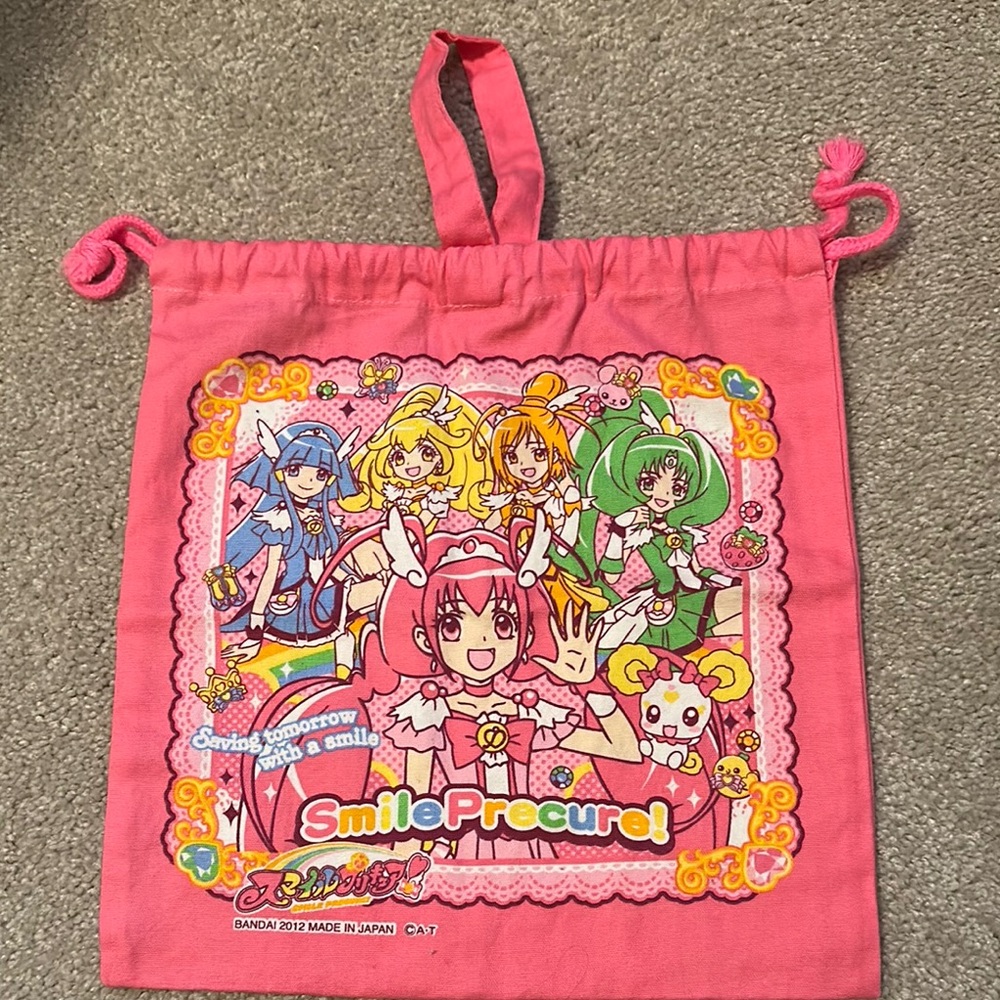 Smile Precure Pink Drawstring Bag